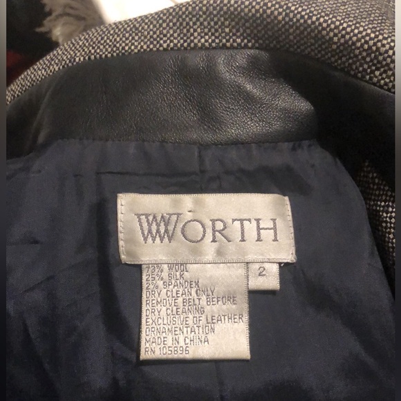 WWorth Wool/silk/leather blazer. Size 2 - Picture 2 of 5